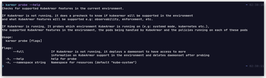 karmor-probe-help